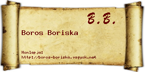 Boros Boriska névjegykártya